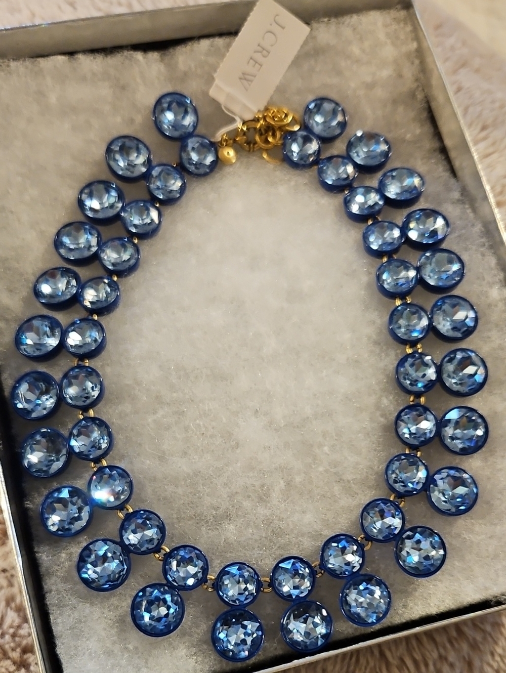 NWT! J. Crew Blue Brulee Statement Necklace